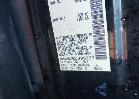 2016 Nissan Maxima 3.5 Platinum z USA, uszkodzony, nr VIN 1N4AA6AP6GC399222